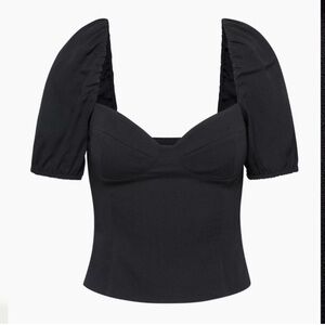 Aritzia Wilfred Novella Blouse Black Shortsleeve 2XL